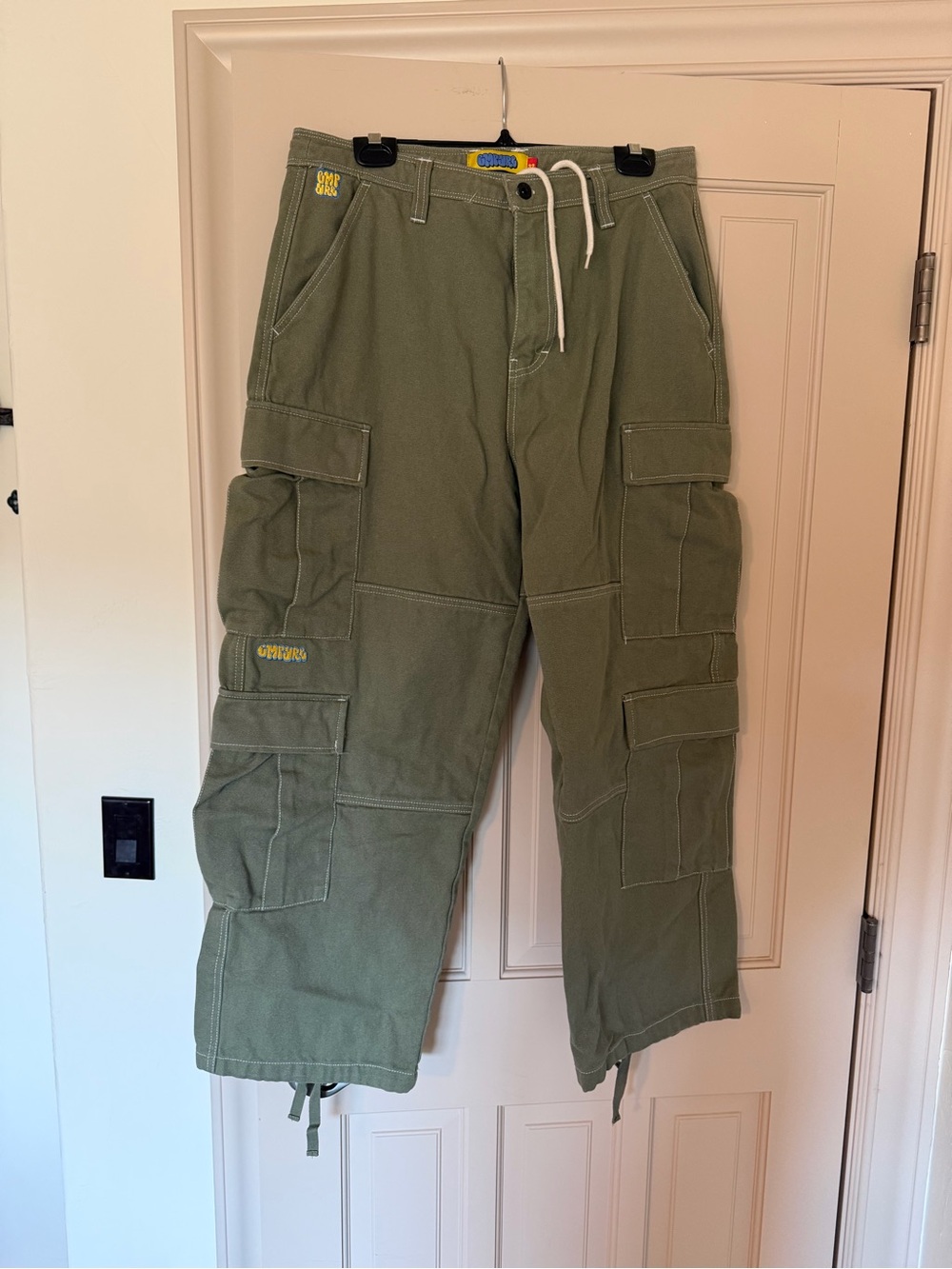 Empyre Men's Olive Green Cargo Pants with Drawstring